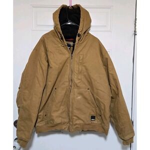 Diehard Workwear Jacket Mens Size XL Brown Canvas Die Hard Like Carhartt Hooded
